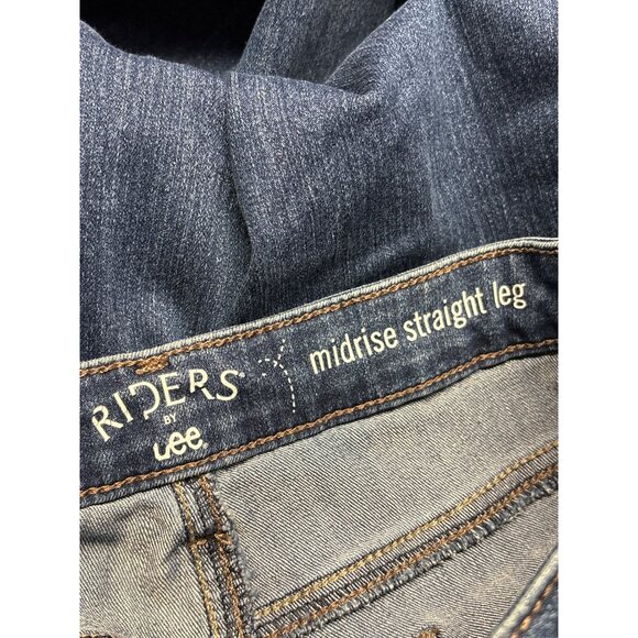 Riders By Lee Womens Midrise Straight Leg Jeans Blue Denim Waist 32 inches - Picture 3 of 3